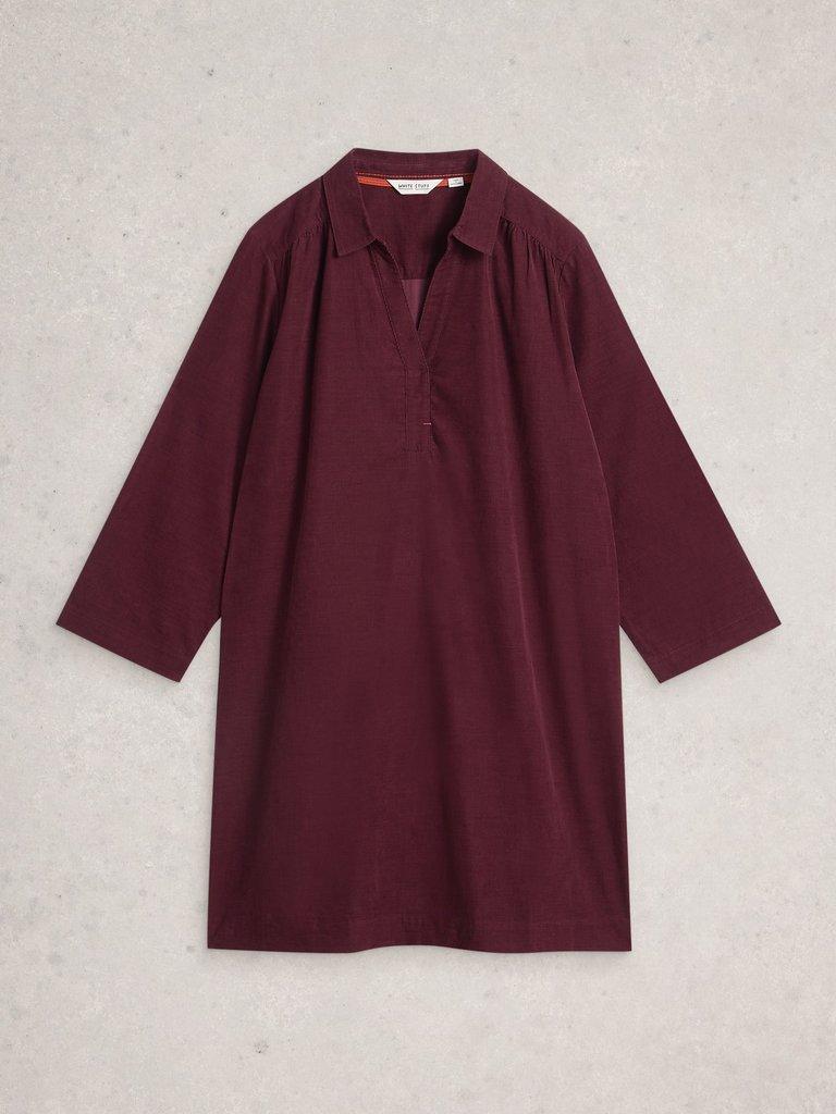 Blake Cord Tunic in DK PLUM - FLAT FRONT