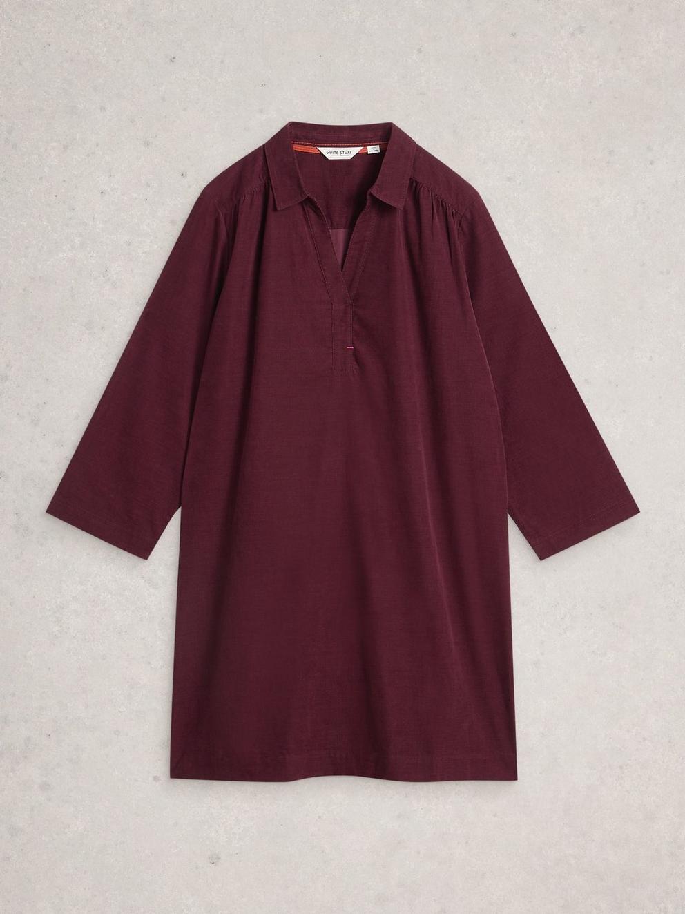 Blake Cord Tunic in DK PLUM - FLAT FRONT