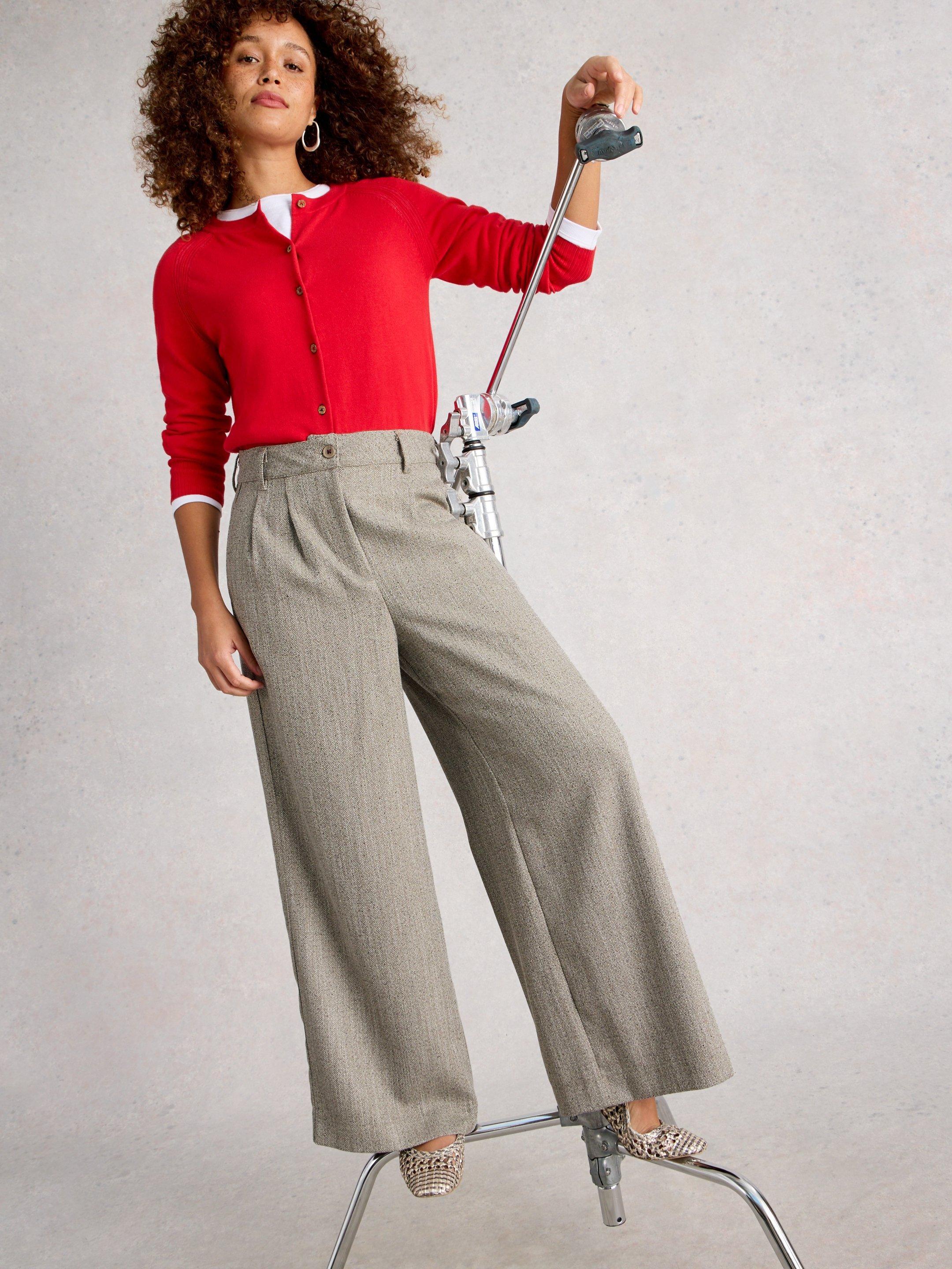 Sasha Wide Leg Tweedy Trouser