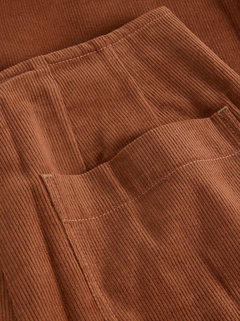 Clara Cord Wide Leg Trouser in DARK TAN - FLAT DETAIL