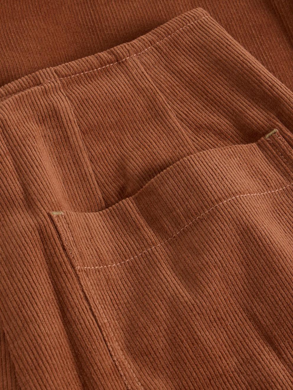 Clara Cord Wide Leg Trouser in DARK TAN - FLAT DETAIL