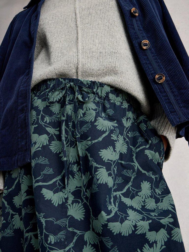 Tilly Cord Midi Skirt in NAVY PR - MODEL DETAIL