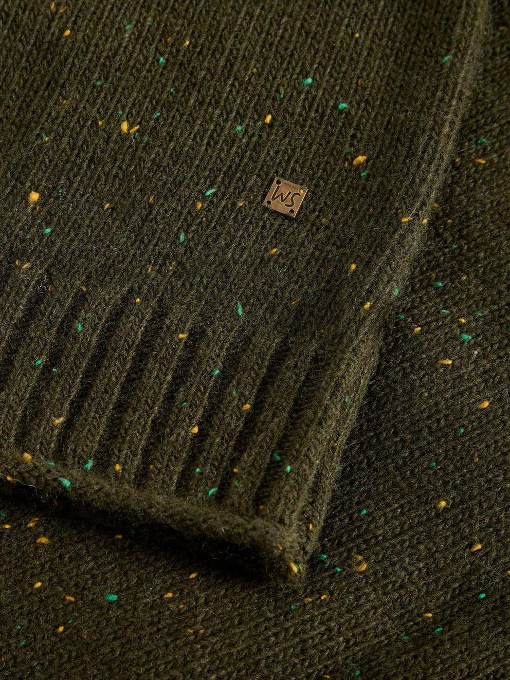 Berkley Crew Neck in DK GREEN - FLAT DETAIL