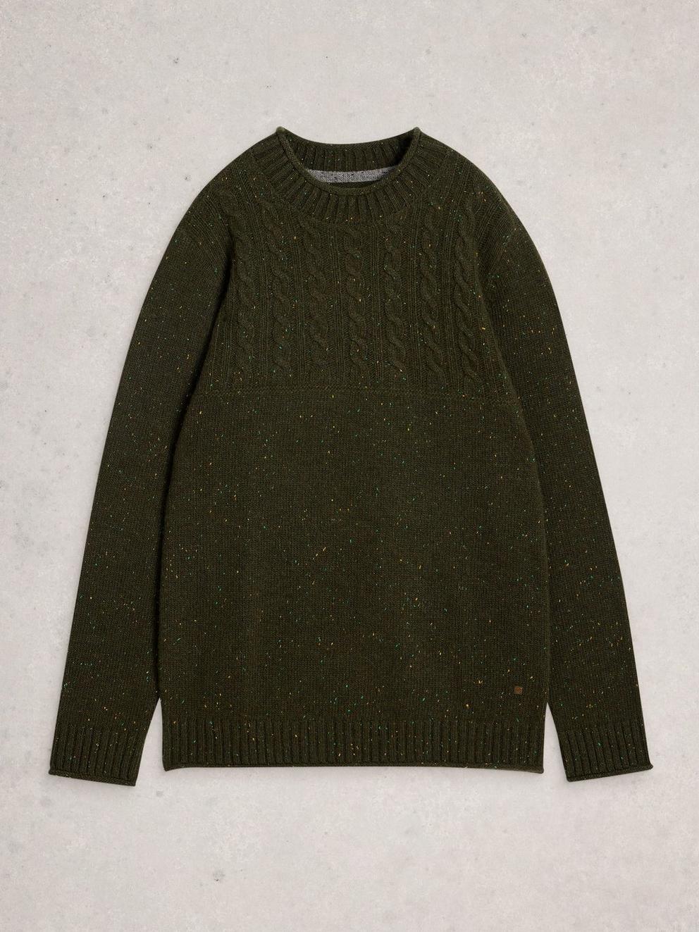 Berkley Crew Neck in DK GREEN - FLAT FRONT