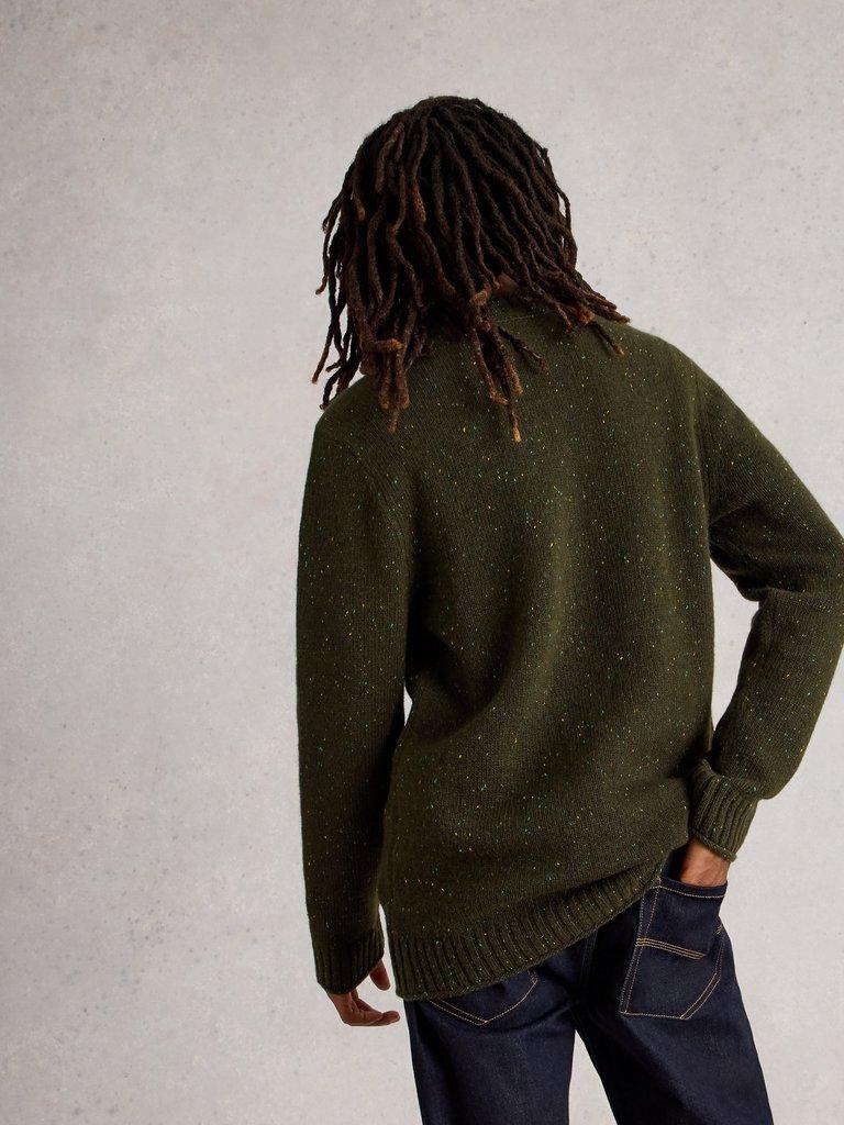 Berkley Crew Neck in DK GREEN - MODEL BACK