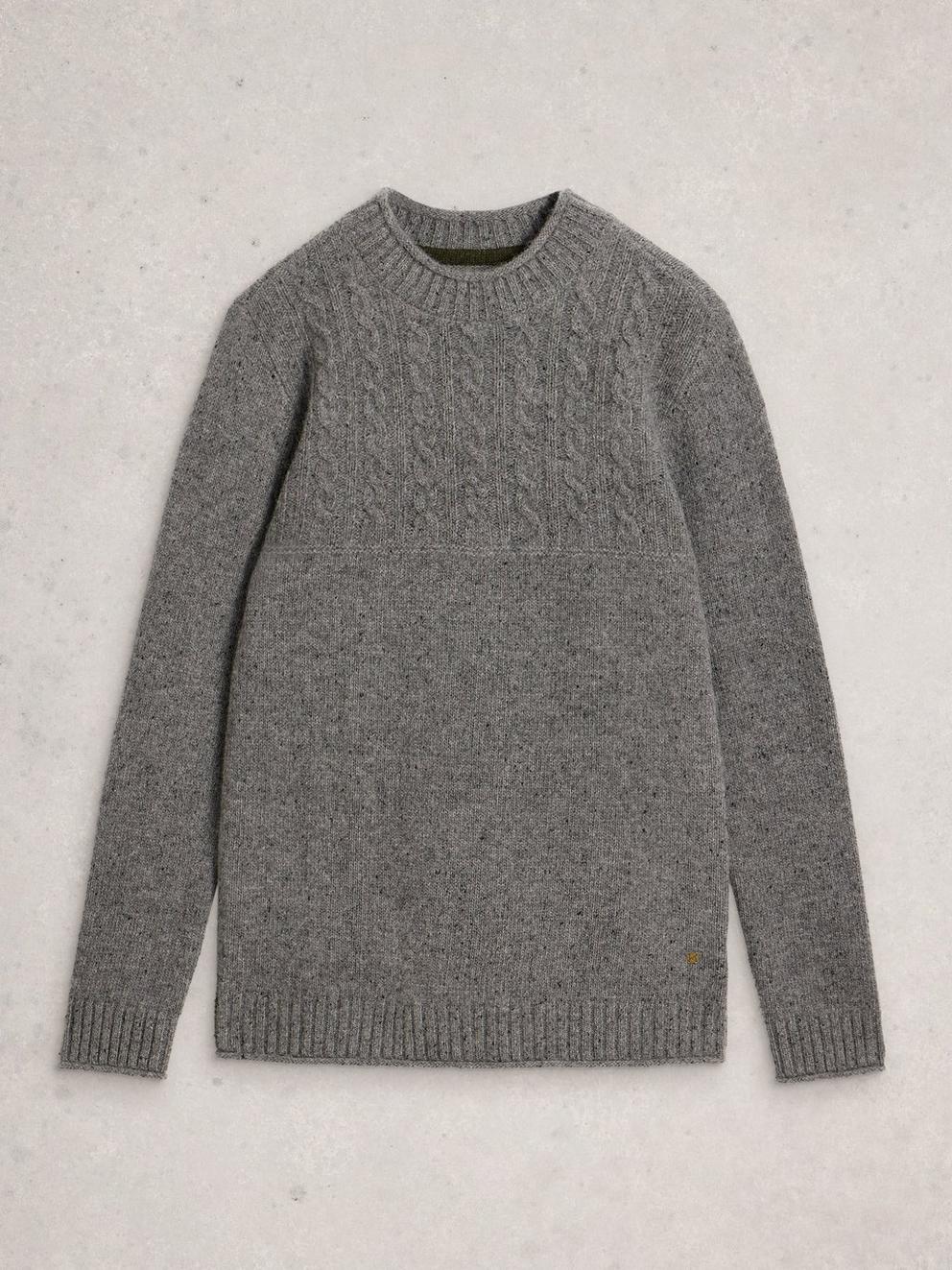Berkley Crew Neck in DK GREY - FLAT FRONT
