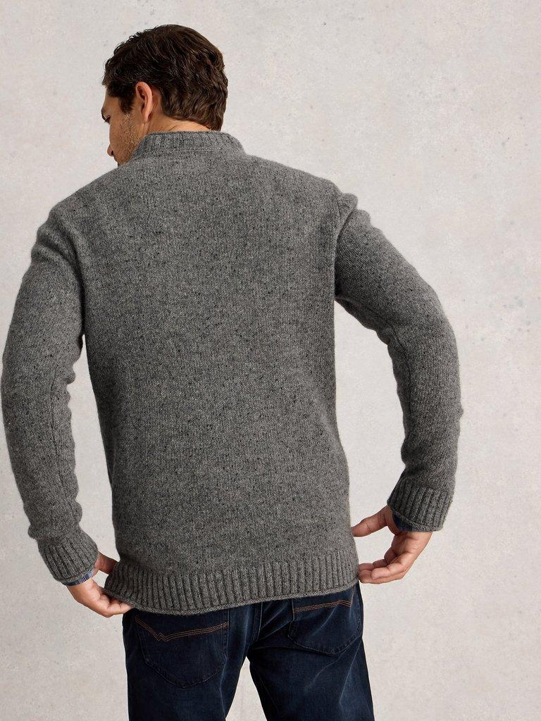 Berkley Crew Neck in DK GREY - MODEL BACK
