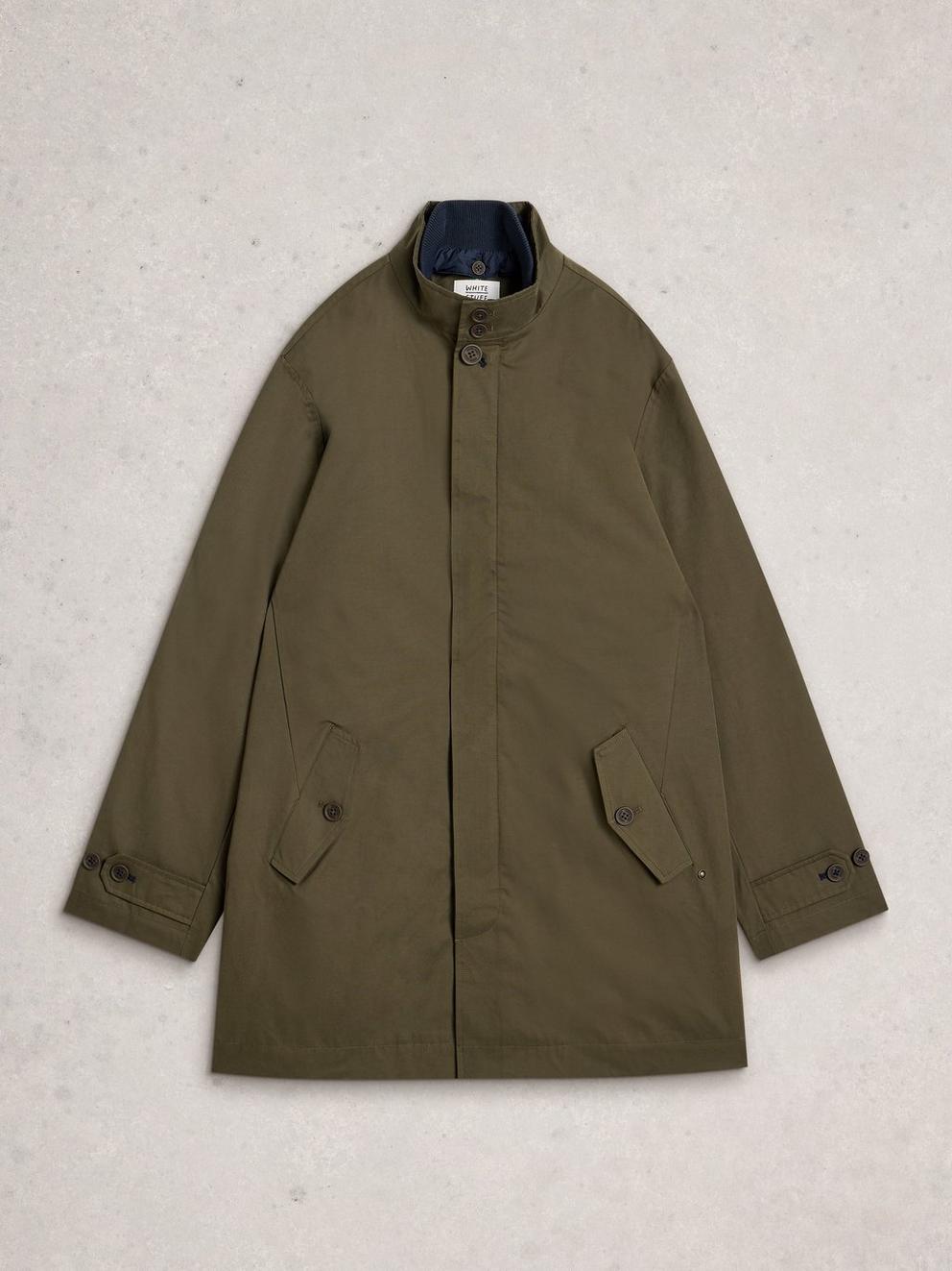 Commuter Funnel Neck Mac in KHAKI GRN - FLAT FRONT