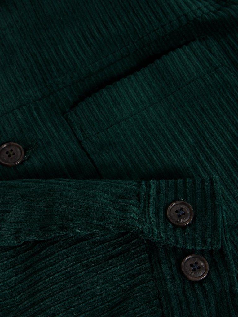 Cord Trucker in EMERLD GRN - FLAT DETAIL