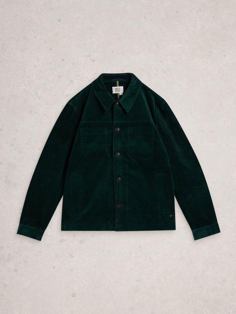 Cord Trucker in EMERLD GRN - FLAT FRONT