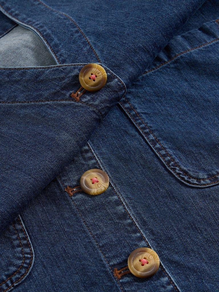 Rose Denim Pinny in MID DENIM - FLAT DETAIL