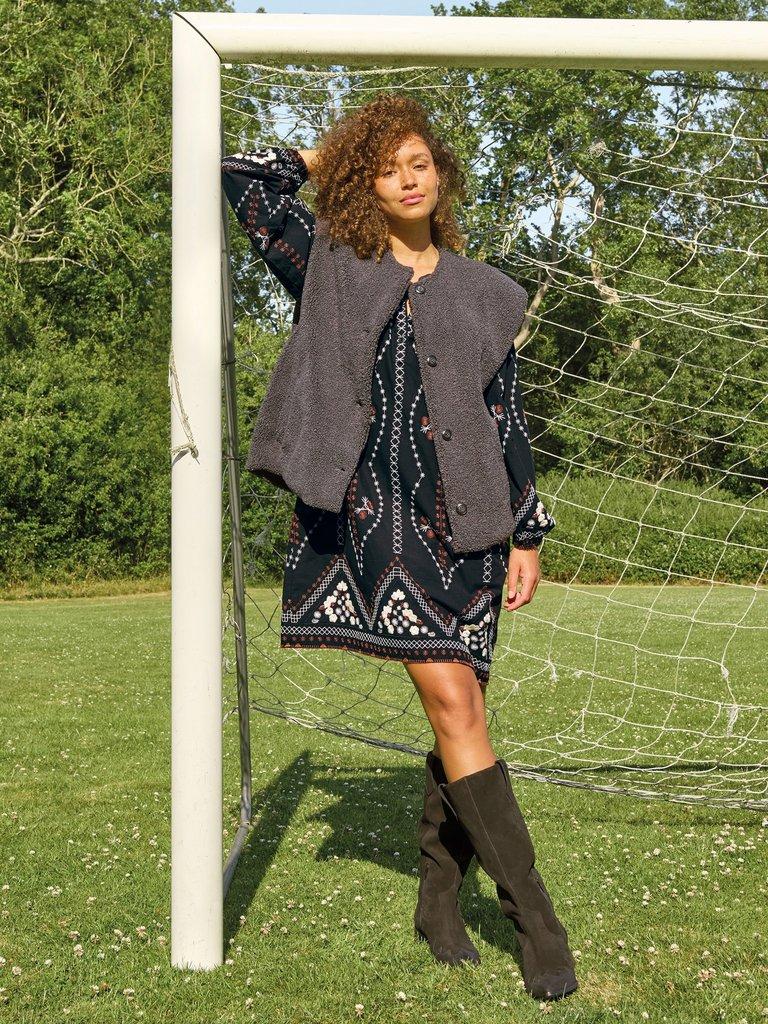 Aurora Embroidered Dress in BLK MLT - MIXED
