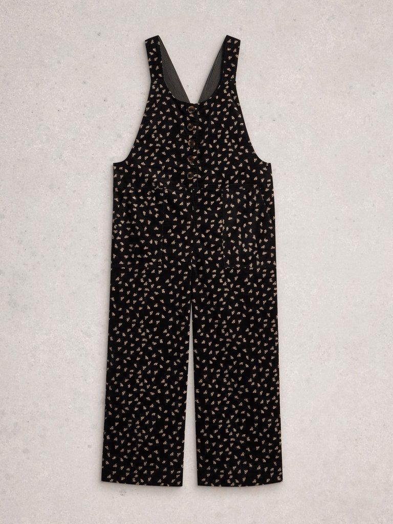 Viola Corduroy Dungaree in BLK MLT - FLAT FRONT