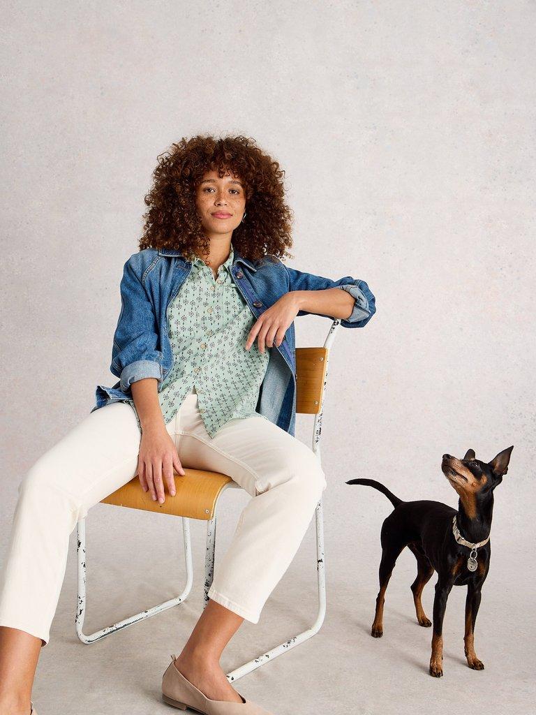 Sophie Longline Shirt in GREEN PR - LIFESTYLE