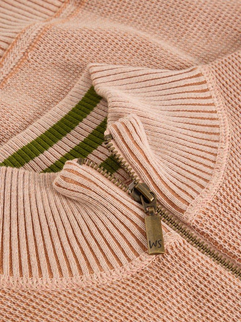 Attadale Funnel Neck Long Sleeve Jumper in DK NAT - FLAT DETAIL