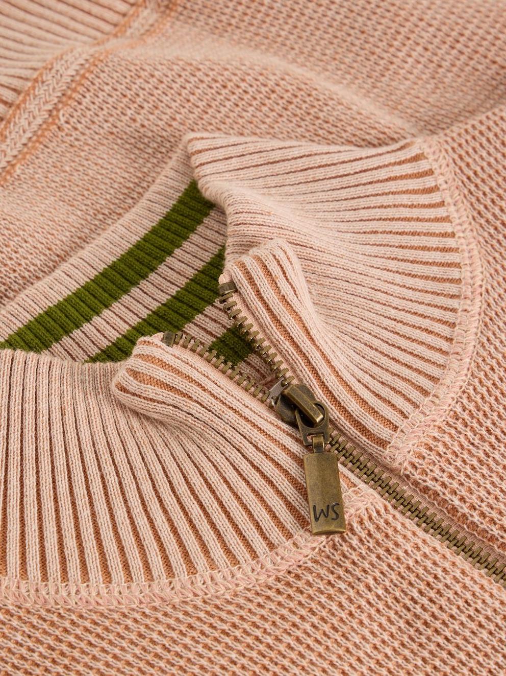 Attadale Funnel Neck Long Sleeve Jumper in DK NAT - FLAT DETAIL
