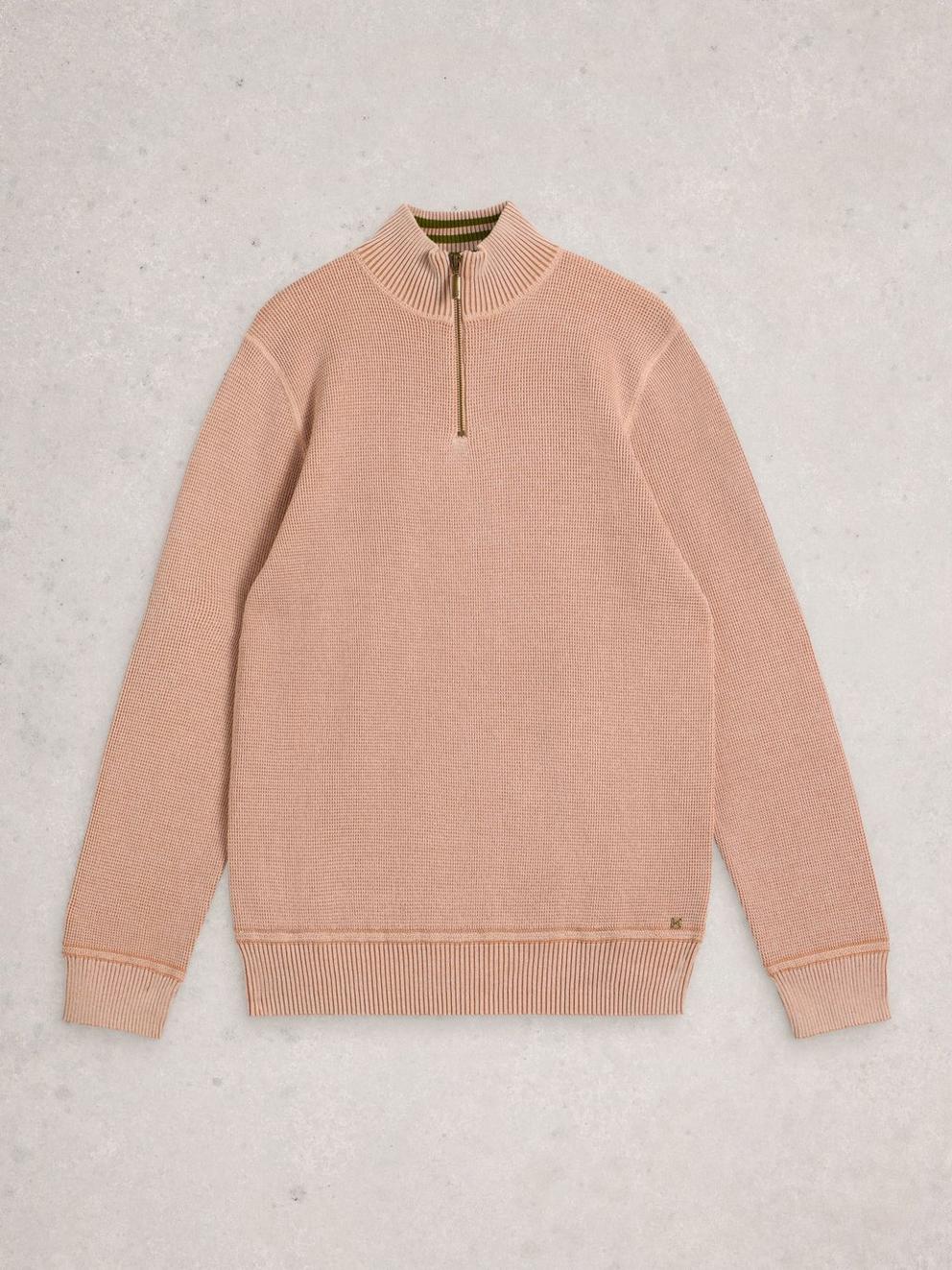 Attadale Funnel Neck Long Sleeve Jumper in DK NAT - FLAT FRONT