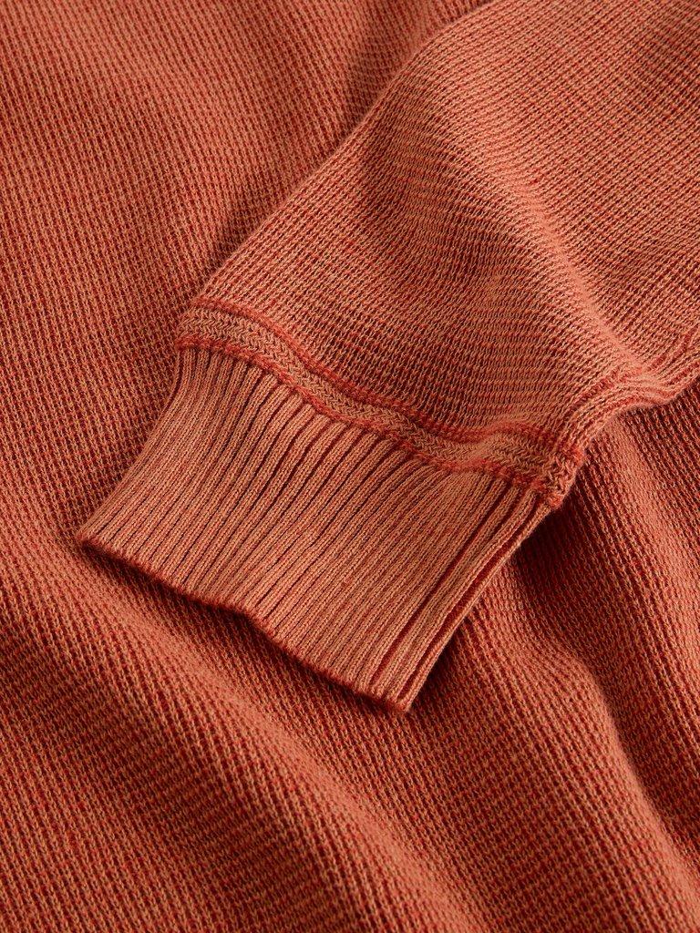 Attadale Funnel Neck Long Sleeve Jumper in DK ORANGE - FLAT DETAIL