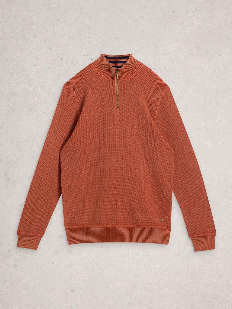 Attadale Funnel Neck Long Sleeve Jumper in DK ORANGE - FLAT FRONT