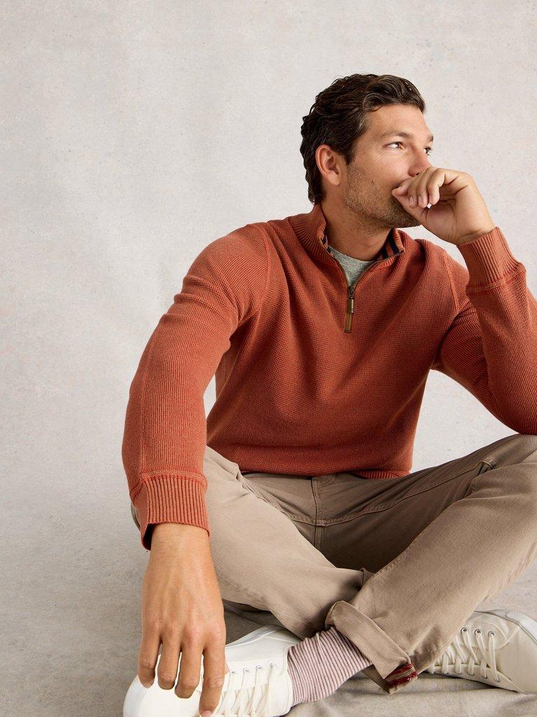 Attadale Funnel Neck Long Sleeve Jumper in DK ORANGE - LIFESTYLE
