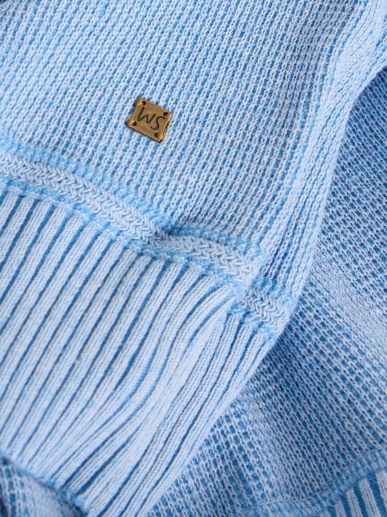 Attadale Funnel Neck Long Sleeve Jumper in LGT BLUE - FLAT DETAIL