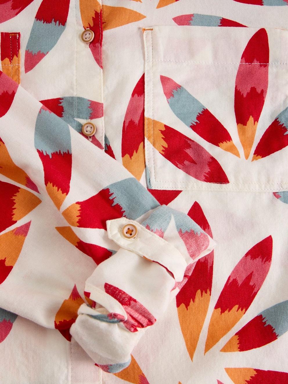 Sophie Long Sleeve Organic Cotton Shirt in IVORY PR - FLAT DETAIL