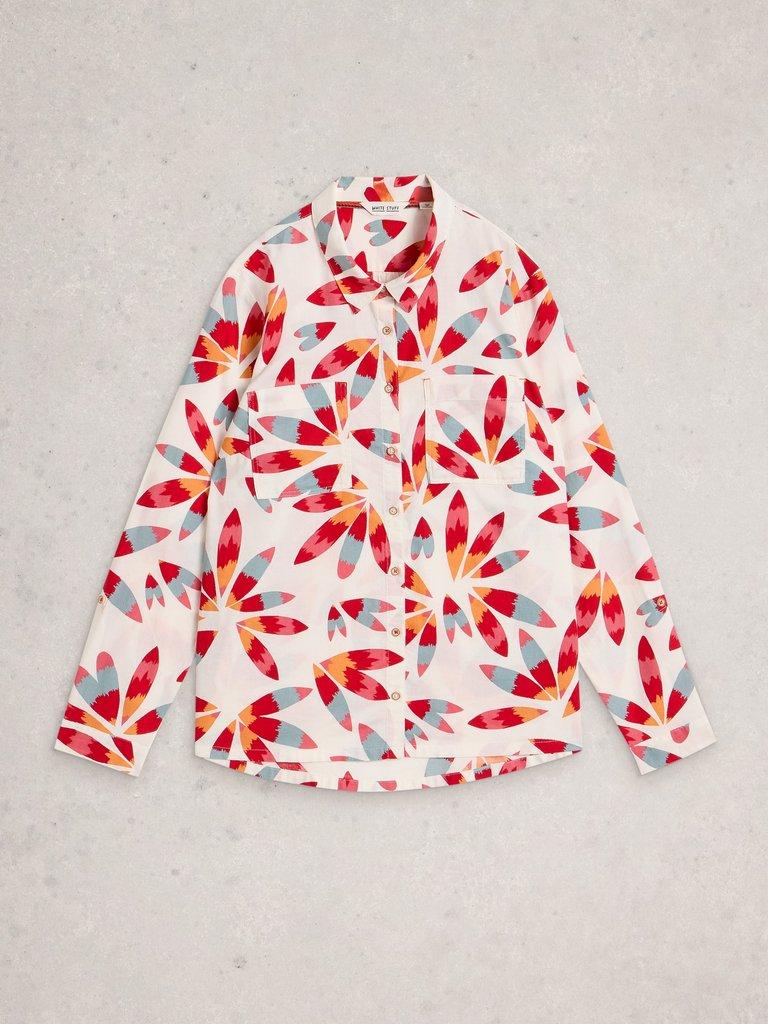 Sophie Long Sleeve Organic Cotton Shirt in IVORY PR - FLAT FRONT