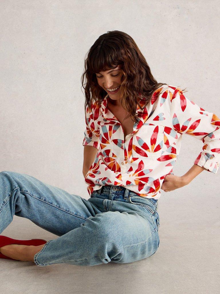 Sophie Long Sleeve Organic Cotton Shirt in IVORY PR - LIFESTYLE