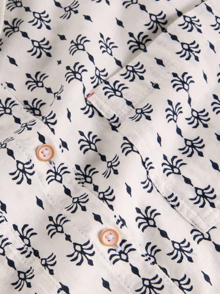 Sophie Long Sleeve Organic Cotton Shirt in WHITE PR - FLAT DETAIL