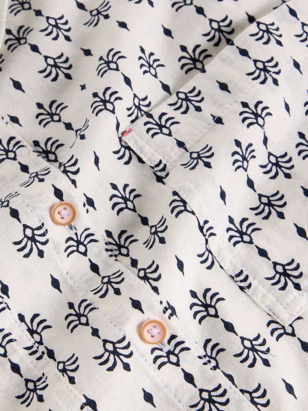 Sophie Long Sleeve Organic Cotton Shirt in WHITE PR - FLAT DETAIL