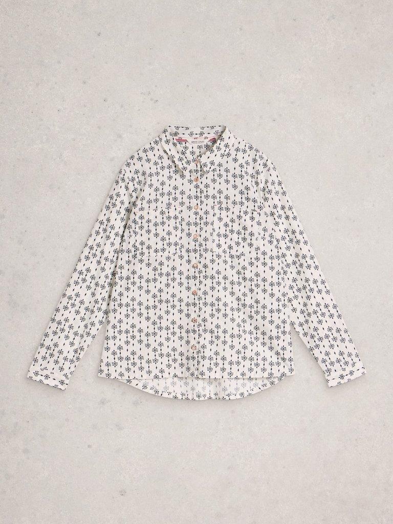 Sophie Long Sleeve Organic Cotton Shirt in WHITE PR - FLAT FRONT