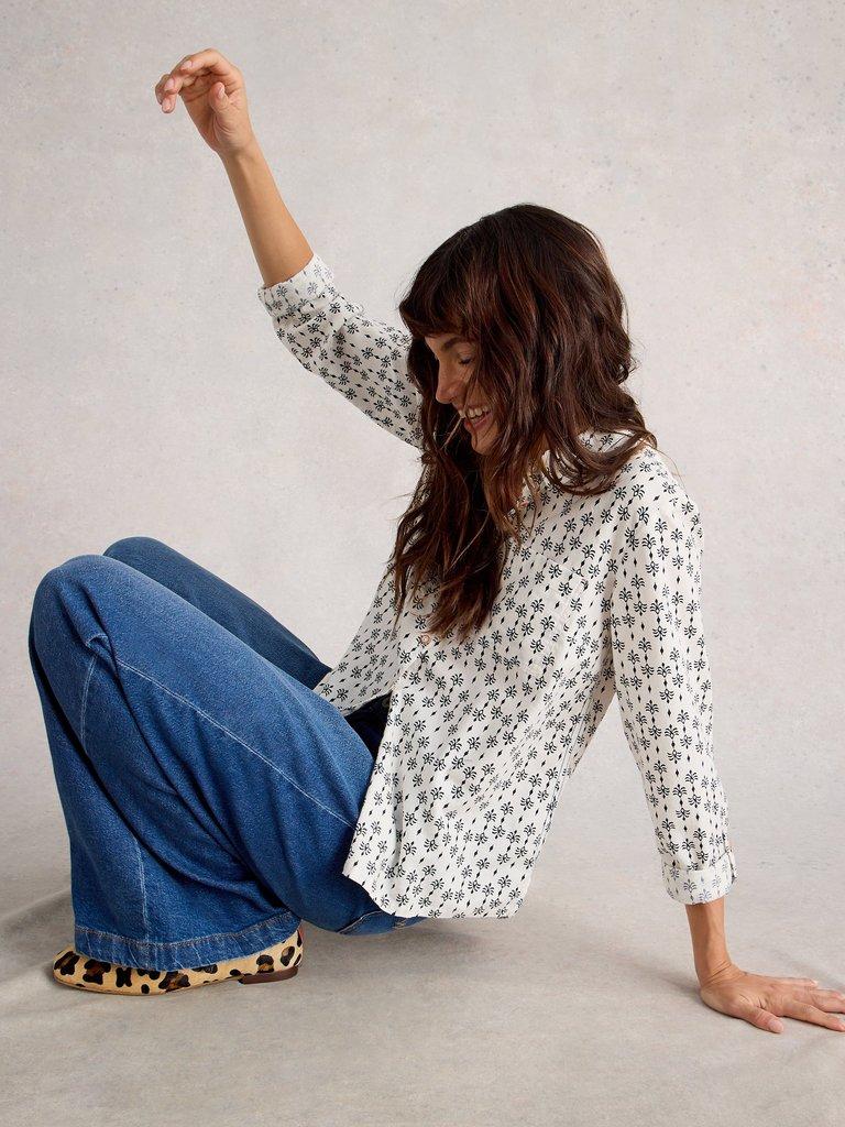 Sophie Long Sleeve Organic Cotton Shirt in WHITE PR - LIFESTYLE