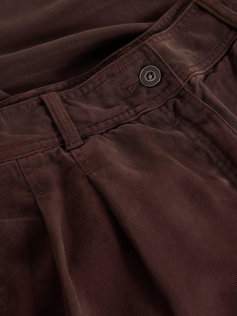 Sasha Wide Leg Full Length Trouser in DK BROWN - FLAT DETAIL