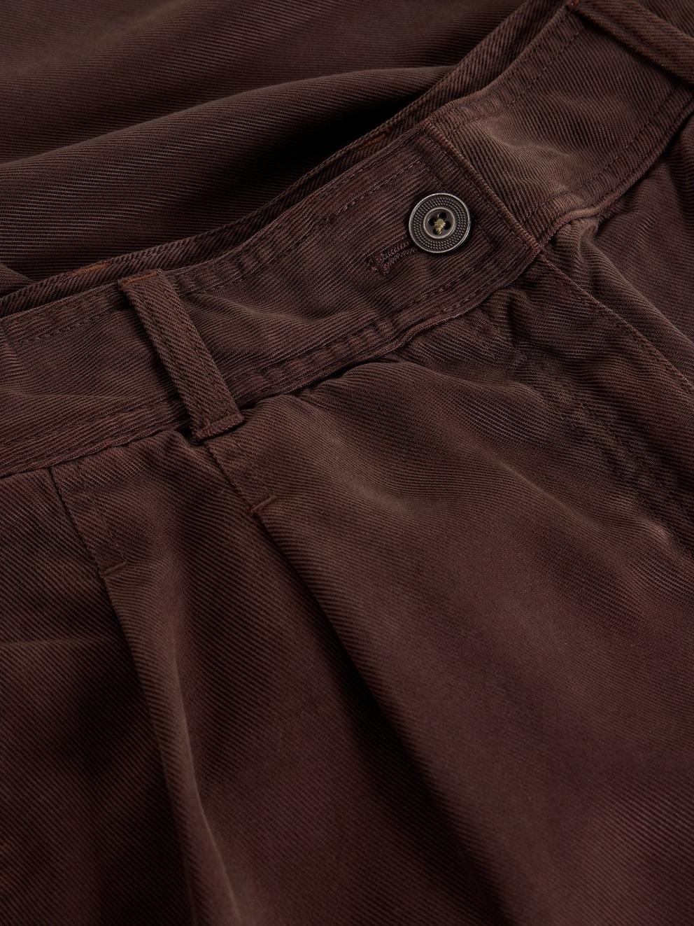 Sasha Wide Leg Full Length Trouser in DK BROWN - FLAT DETAIL