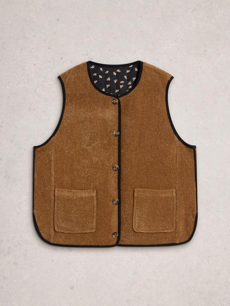 Emma Reversible Gilet in BLK MLT - FLAT BACK