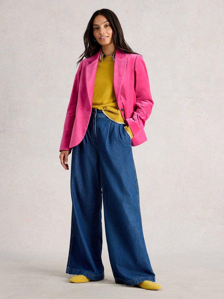 Evelyn Velvet Collared Blazer in BRIGHT PINK White Stuff EU