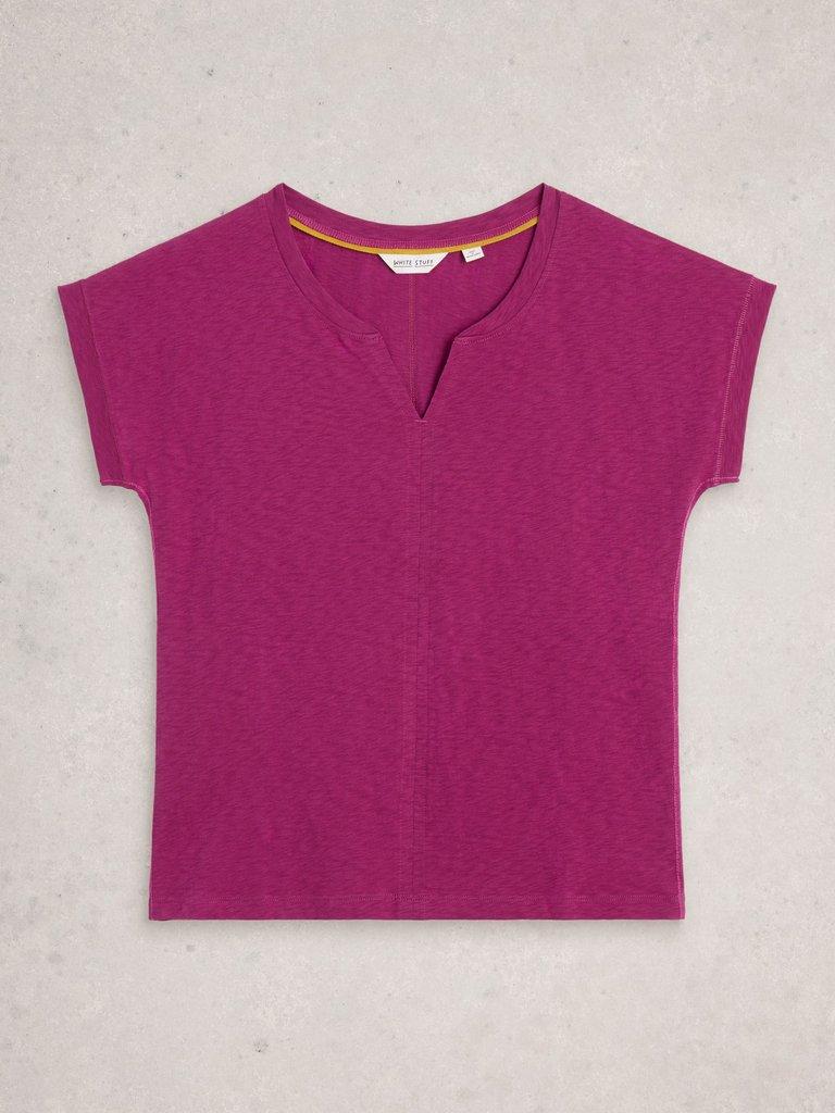 NELLY TEE NOTCH NECK in DK PLUM - FLAT FRONT