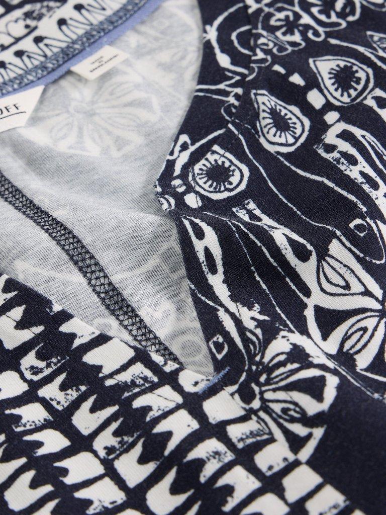 NELLY TEE NOTCH NECK in NAVY PR - FLAT DETAIL