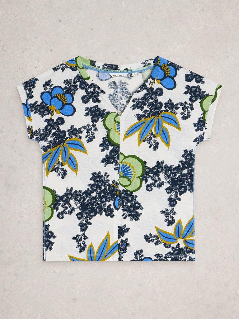 NELLY TEE NOTCH NECK in WHITE MLT - FLAT FRONT