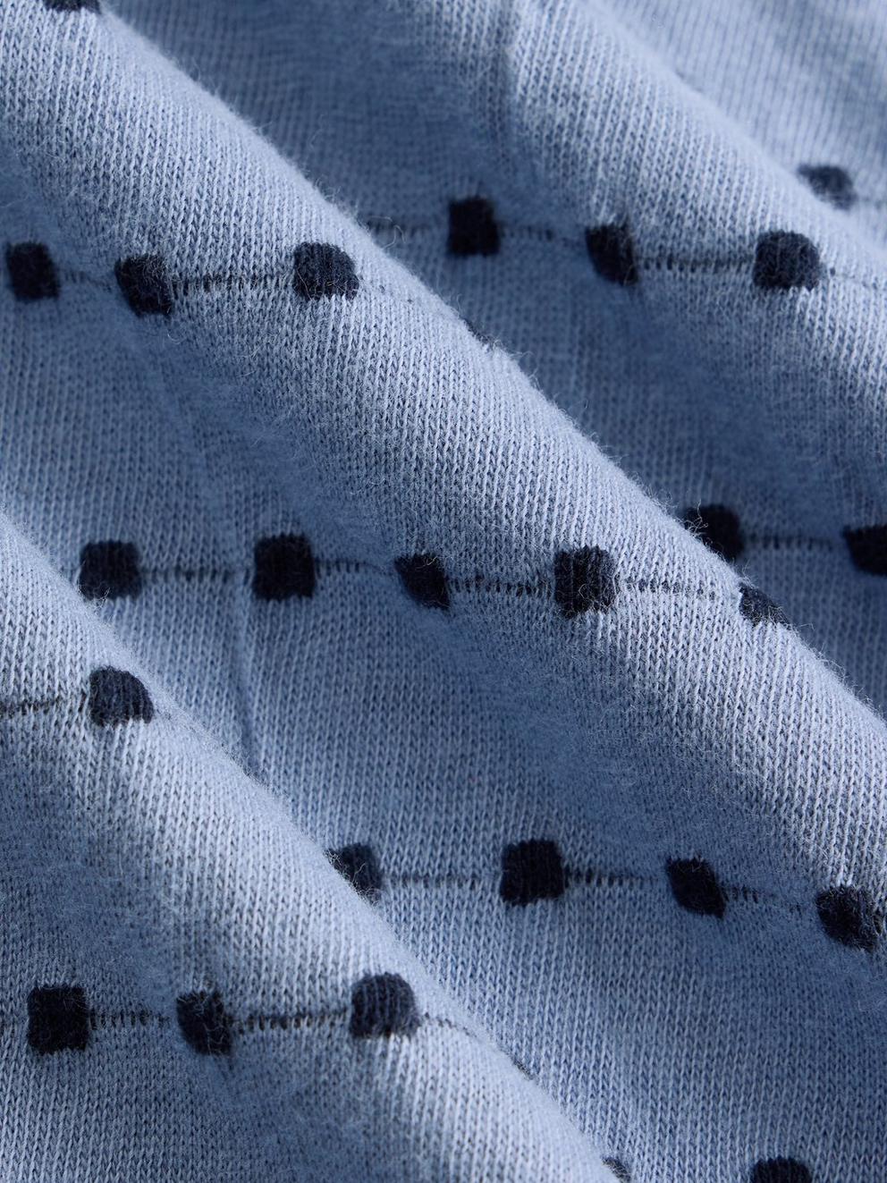 EMBROIDERED STRIPE TEE in BLUE MLT - FLAT DETAIL