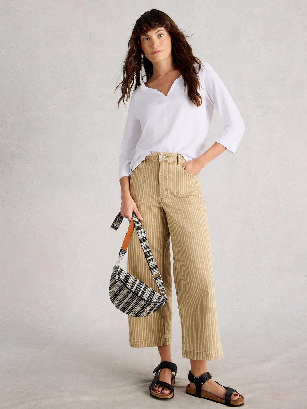 NELLY 34 SLEEVE TEE in BRIL WHITE - MODEL FRONT