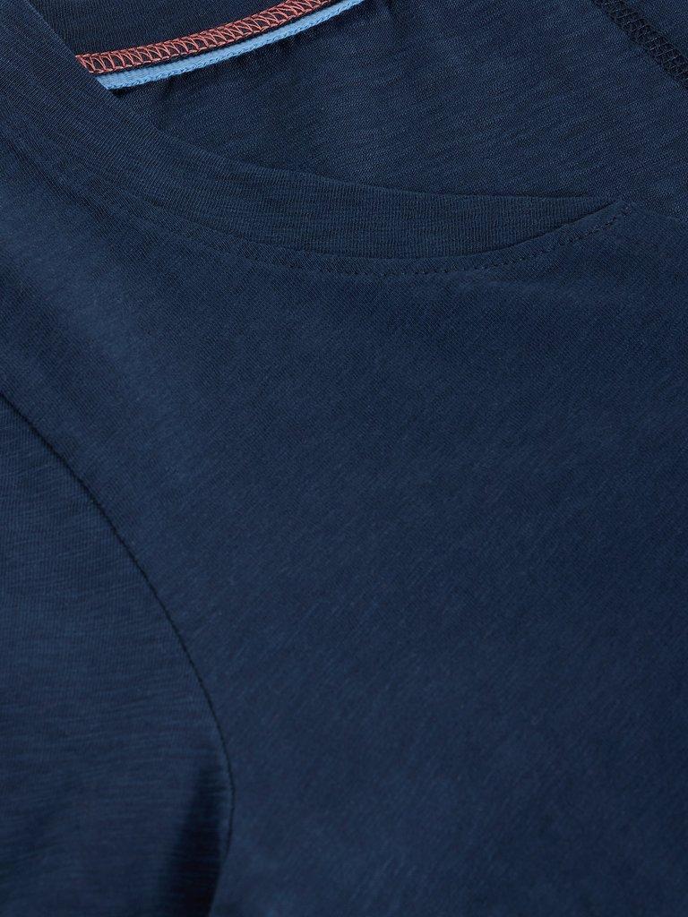 NELLY 34 SLEEVE TEE in DARK NAVY - FLAT DETAIL