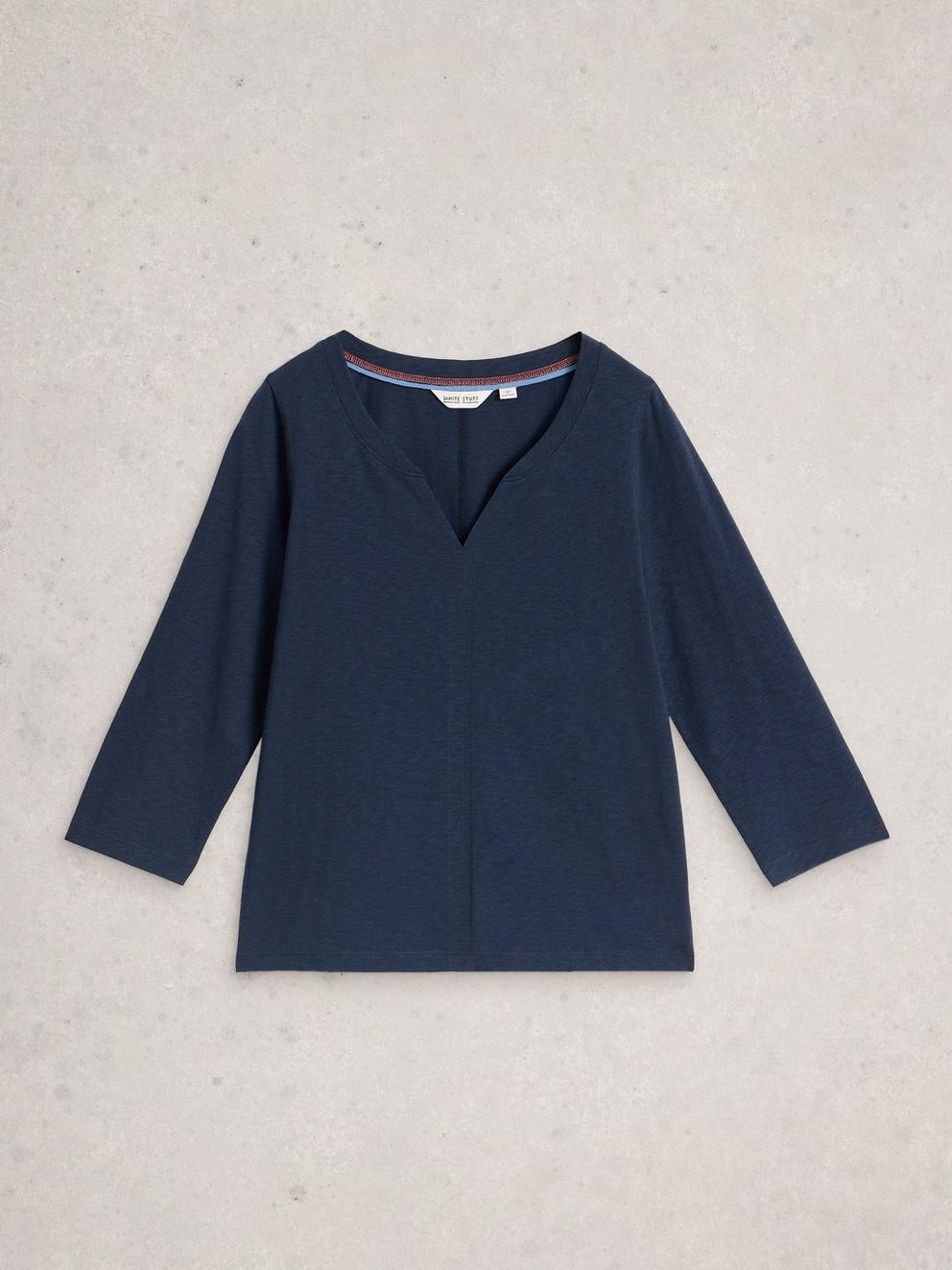NELLY 34 SLEEVE TEE in DARK NAVY - FLAT FRONT