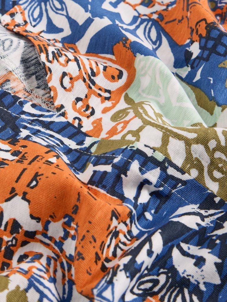 NELLY 34 SLEEVE TEE in ORANGE MLT - FLAT DETAIL