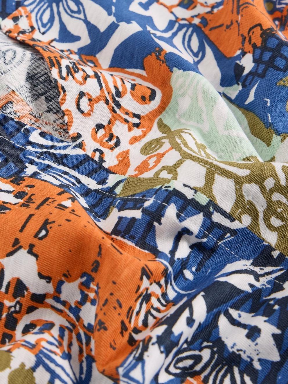 NELLY 34 SLEEVE TEE in ORANGE MLT - FLAT DETAIL