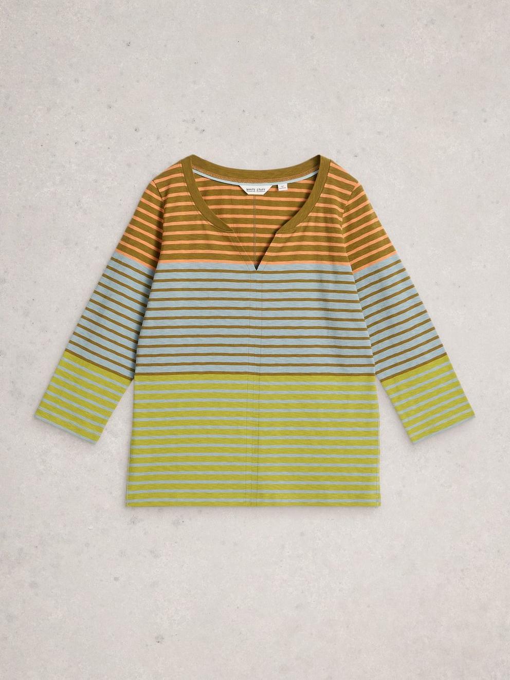 NELLY 34 STRIPE TEE in BLUE MLT - FLAT FRONT