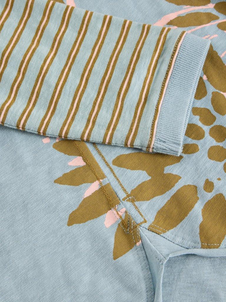 CLARA CREW NECK LONG SLEEVE TEE in DUS GREEN - FLAT DETAIL