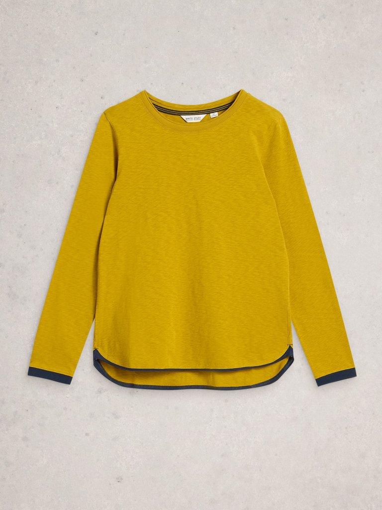 CLARA CREW NECK LONG SLEEVE TEE in MID CHART - FLAT FRONT