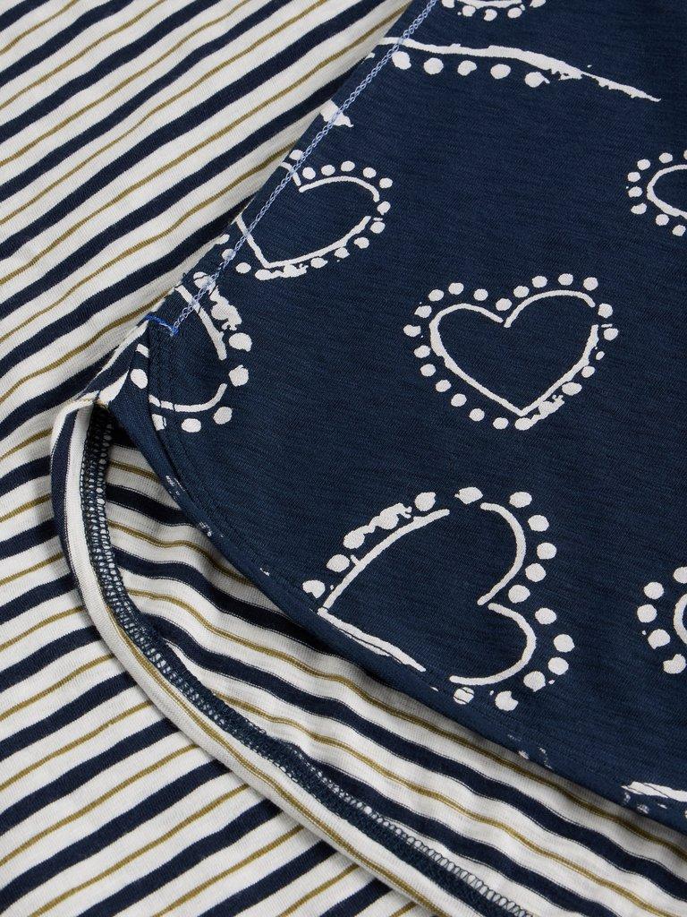 CLARA CREW NECK LONG SLEEVE TEE in NAVY MULTI - FLAT DETAIL