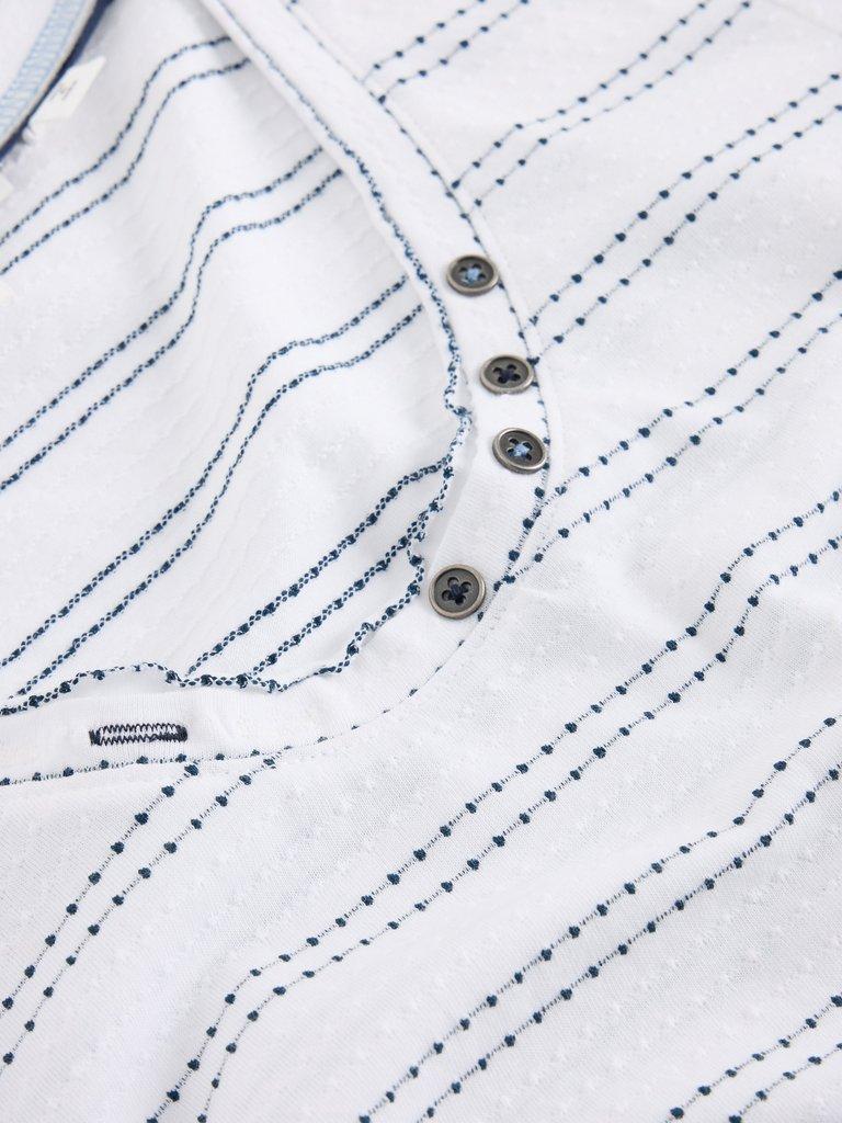 NADIA TEXTURED TEE in WHITE MLT - FLAT DETAIL